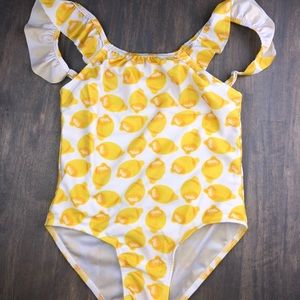 Lemon Ruffle Girls Baiting Suit